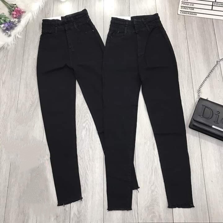 Quần jean nữ lưng cao HAI LƯNG 2 CÚC bảng size 26-30 chất jean giãn tốt 2L-61