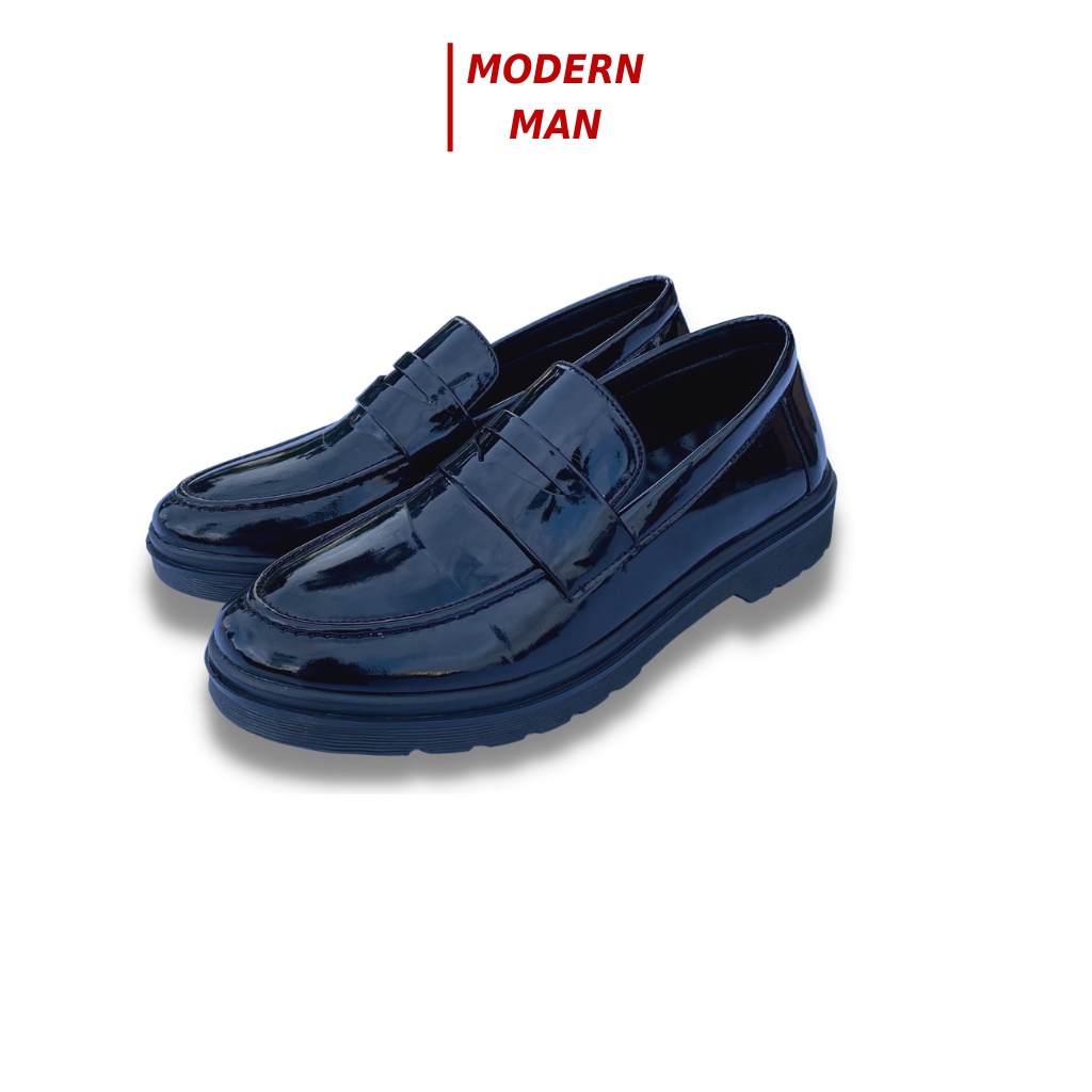 Giày Penny Loafer Da Bóng Đế Kếp Form Fit