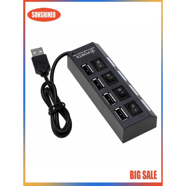 【SUN】Universal USB Hub 4 Cổng USB 2.0 Bộ sạc Tốc độ cao Mini Hub Socket Splitter