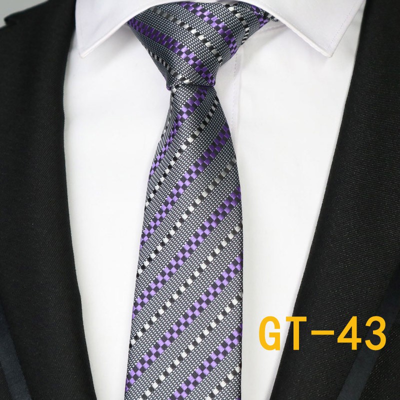 Cà Vạt Lụa 6CM Màu Đen / Xanh Thời Trang Cho Nam