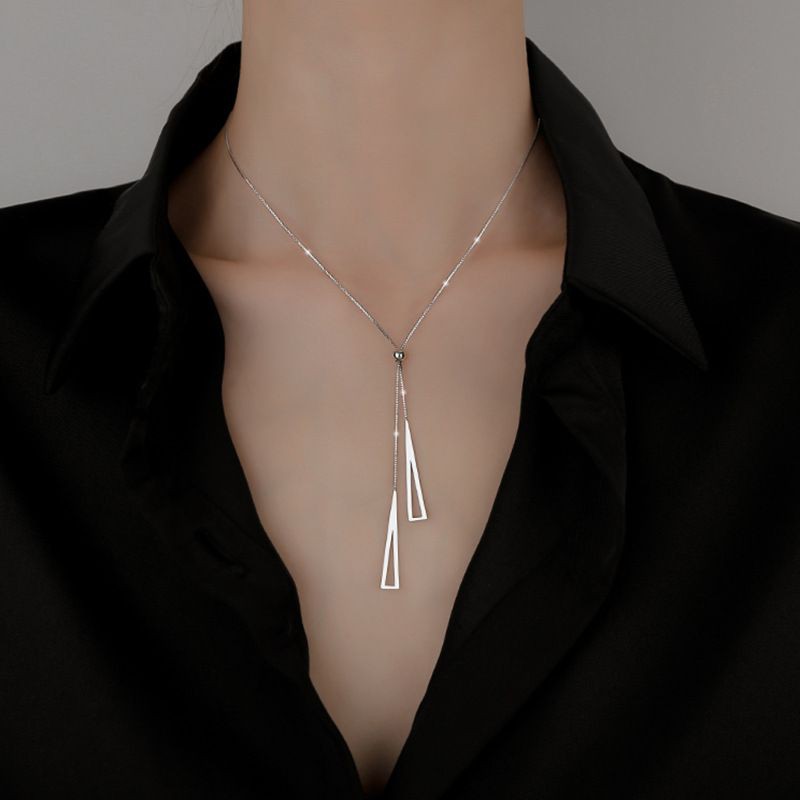 Dây chuyền nữ - vòng cổ chocker nữ khảm bạc S925 đeo 2 kiểu thanh lịch