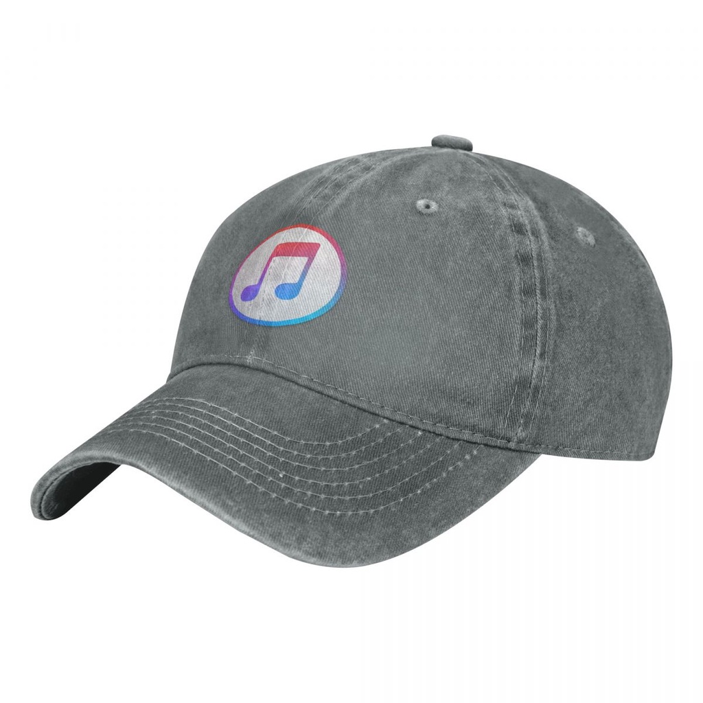 ITunes Logo Mũ Cao Bồi Rửa Vành Cong Mũ Chống Nắng Đơn Giản Phù Hợp Với Mũ Bóng Chày Unisex Mũ Bóng 