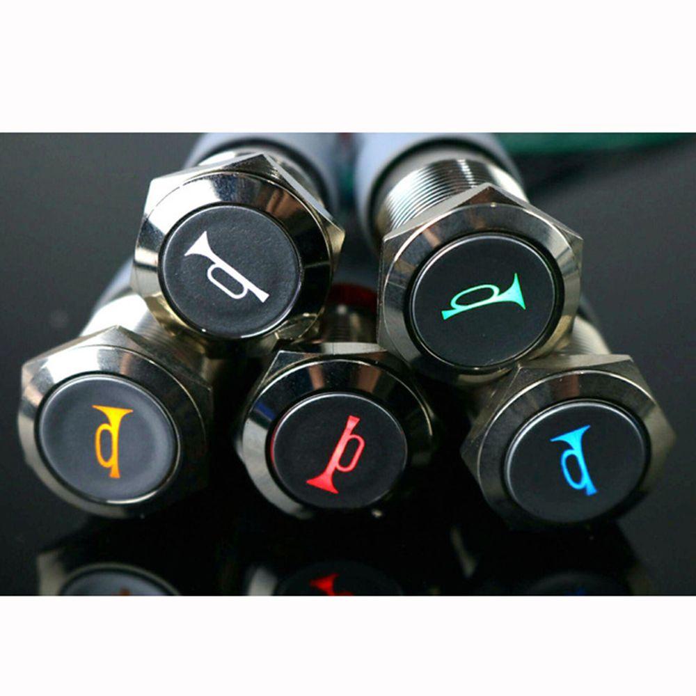 Nút Nhấn Có Đèn LED 16mm 12V Bằng Nhôm Chuyên Dụng