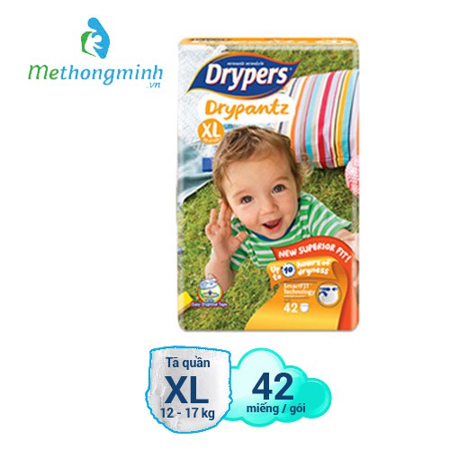 Bỉm/Tã quần Drypers Drypantz Gói Siêu Đại M60/L48/XL42