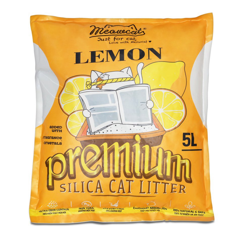 Cát thủy tinh vệ sinh cho mèo 5L SILICA CAT LITTER PREMIUM đa dạng hương