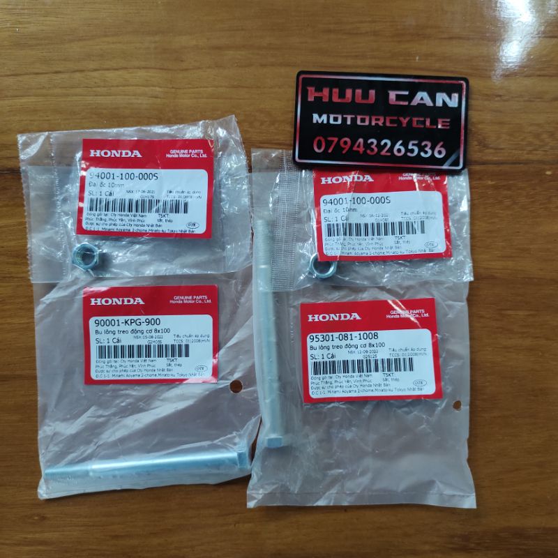 BỘ ỐC CỐT GÁC MÁY WAVE , DREAM HONDA GỒM 4 CHI TIẾT