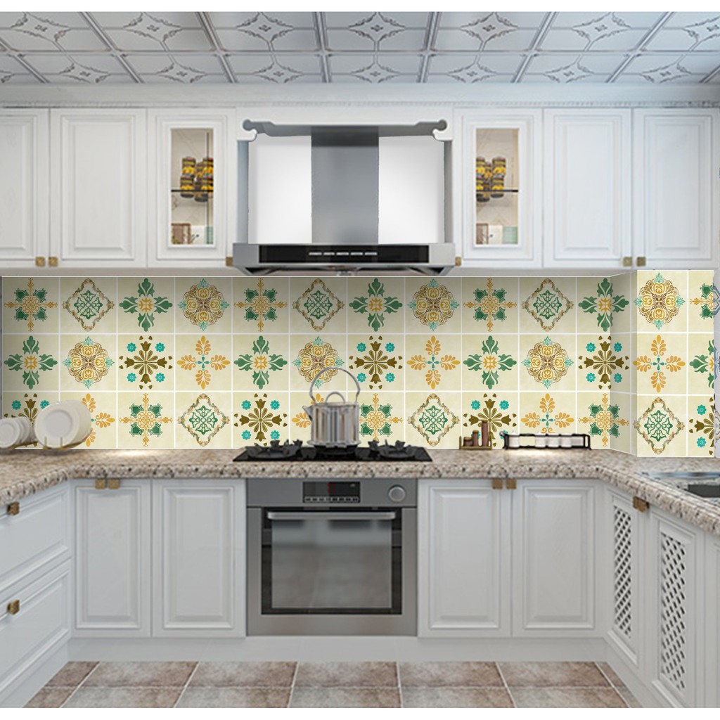 Siêu Rẻ - 10M Decal dán bếp tráng nhôm cách nhiệt phong cách hiện đại khổ rộng 60CM keo sẵn