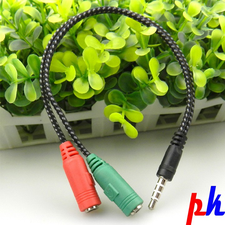 [Mã ELHACE giảm 4% đơn 300K] Jack gộp audio và mic bọc dù chống đứt gãy