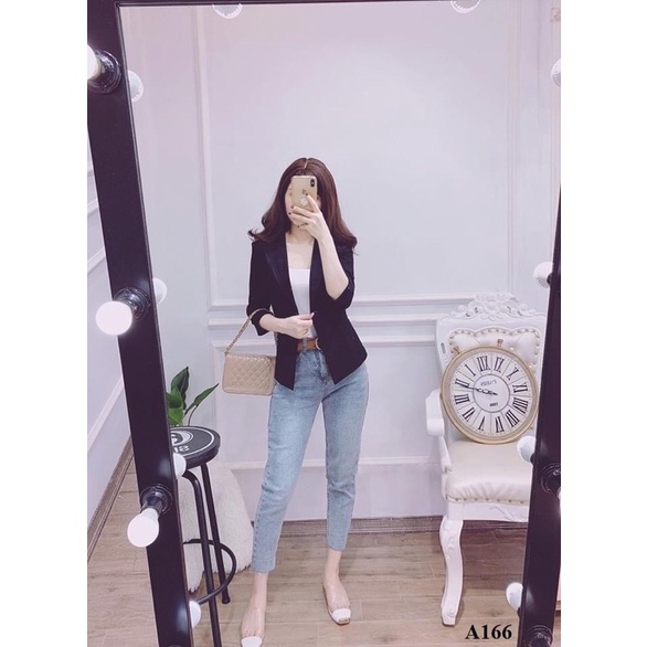 Áo vest nữ công sở 2 màu đen trắng thiết kế tay lỡ siêu hack dáng | BigBuy360 - bigbuy360.vn