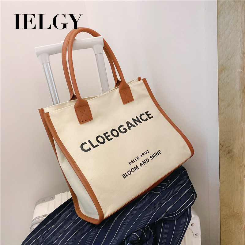Túi xách tote IELGY sức chứa lớn in chữ cho nữ
