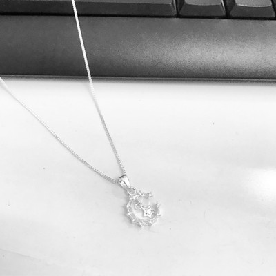 Dây chuyền bạc nữ TLEE mặt trăng sao đính đá nữ tính TleeJewerly D0171