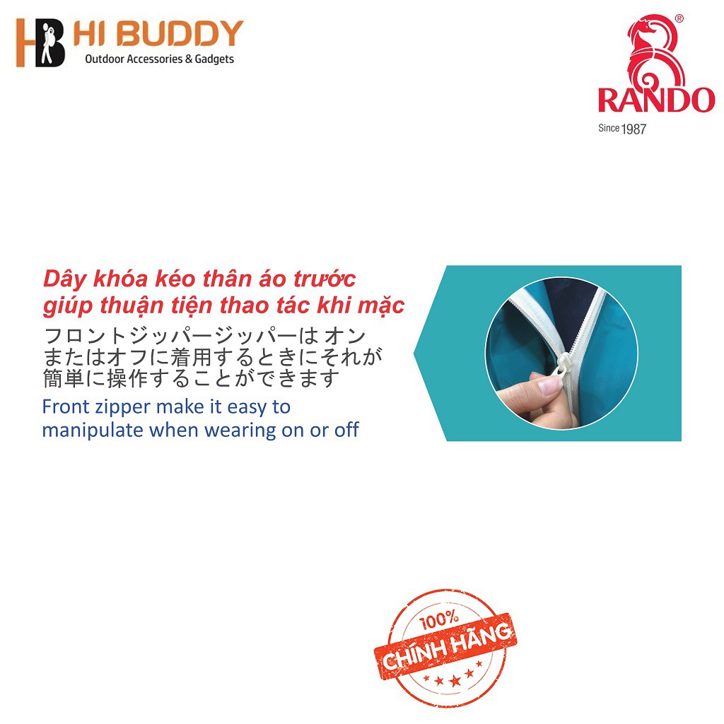 Áo Mưa Rando Bisur Zipper | Dễ Dàng Mặc Vào, Thuận Tiên Di Chuyển | hibushop