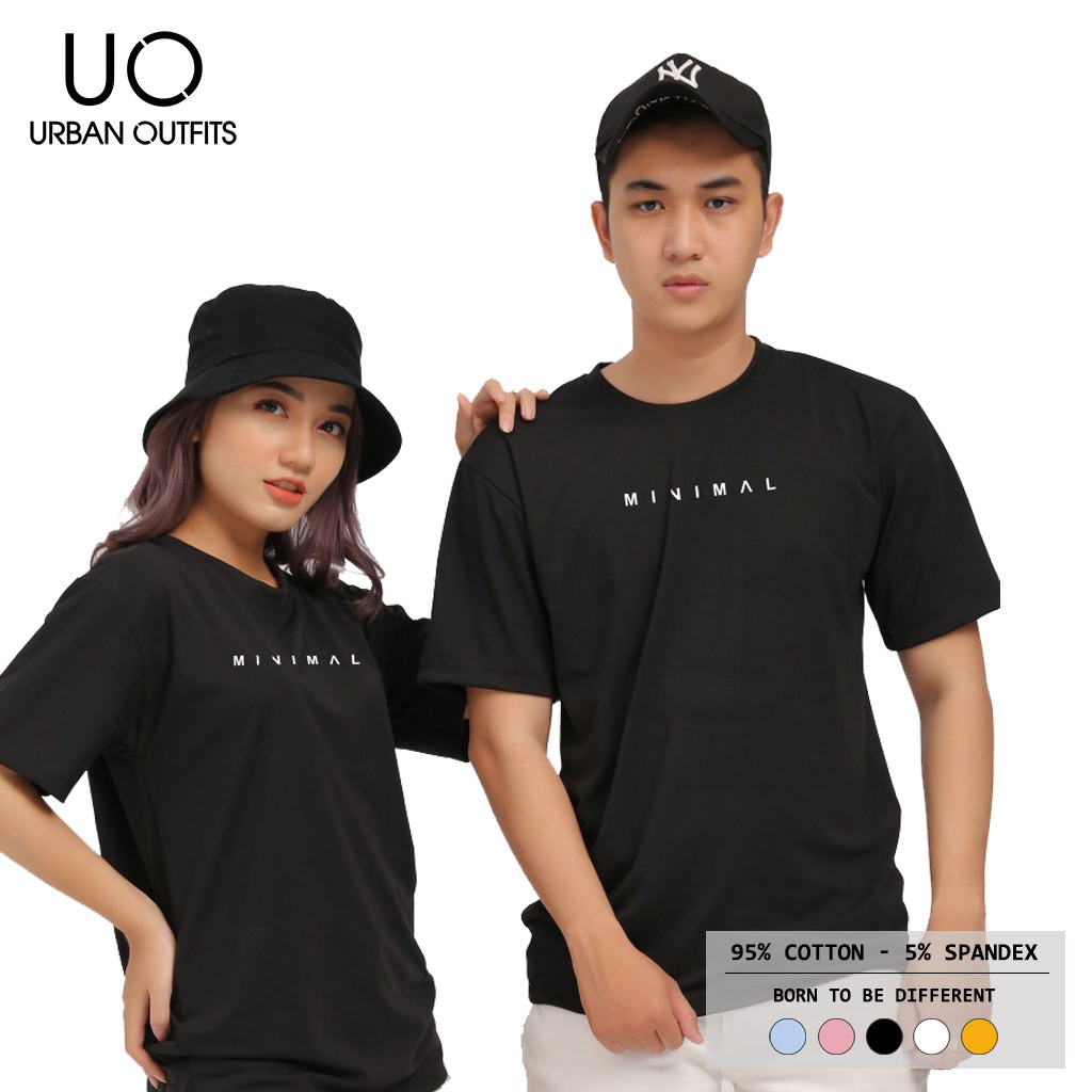 Áo Thun Tay Ngắn Nam Nữ Unisex form suông URBAN OUTFITS In Chữ Minimal ATR07 Dáng 100 Cotton