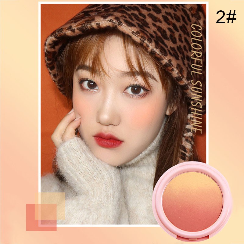 1 Pcs Ombre Face Blush Natural Makeup Blusher Powder Cheek Face 3D Contour Brighten Blush