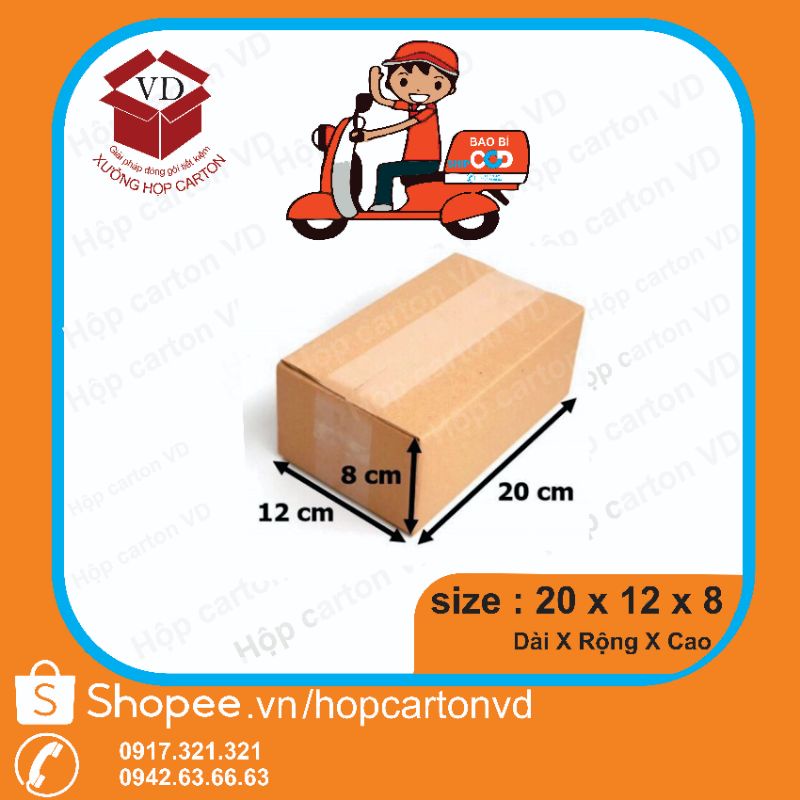 Combo 100 hộp carton ship cod 20*10*10