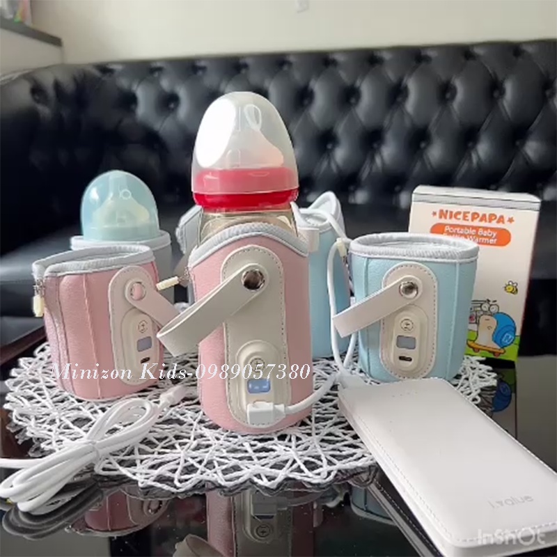 Túi Hâm Nóng Bình Sữa Cơ Động Nice Papa Mẫu Mới Tiện Lợi Giá Tốt | Minizon Kids