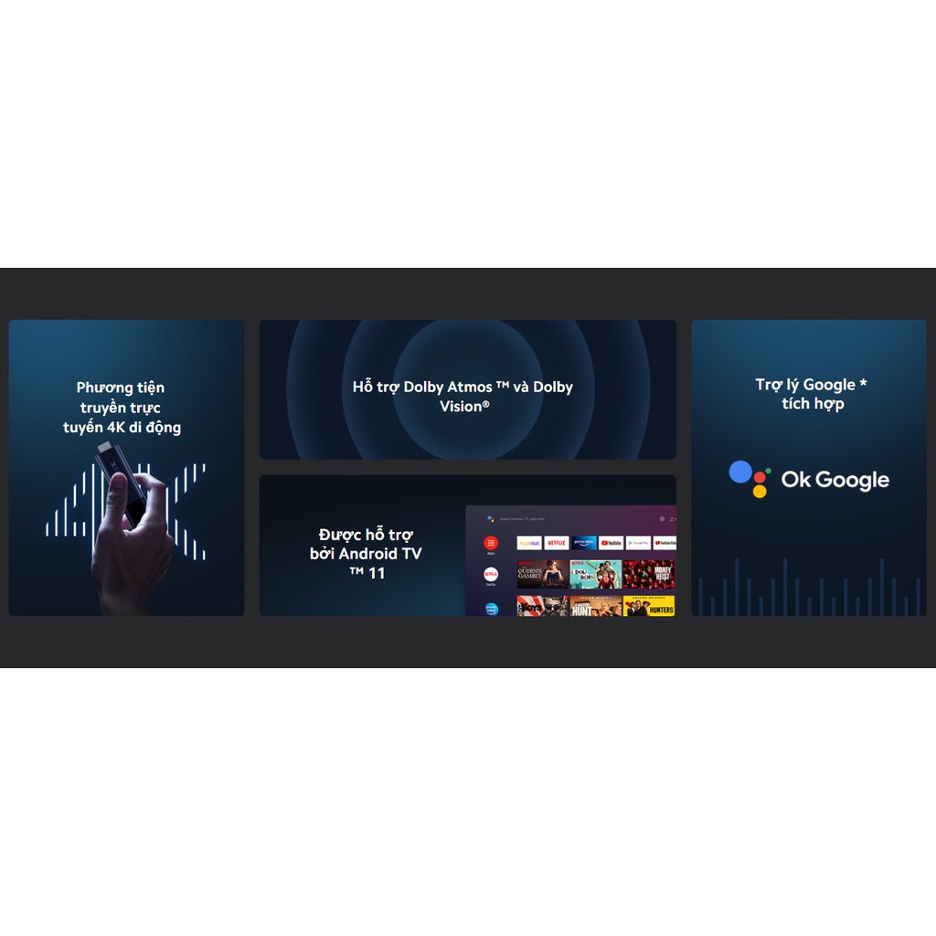 Android TV XM TV stick Quốc Tế Tiếng Việt 1080p XM TV 4K MDZ-27-AA
