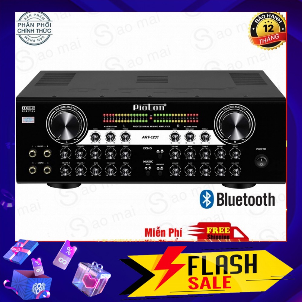 Ampli Bluetooth, Amply Karaoke nghe nhạc gia đình Pioton ART-1231 HÀNG CAO CẤP