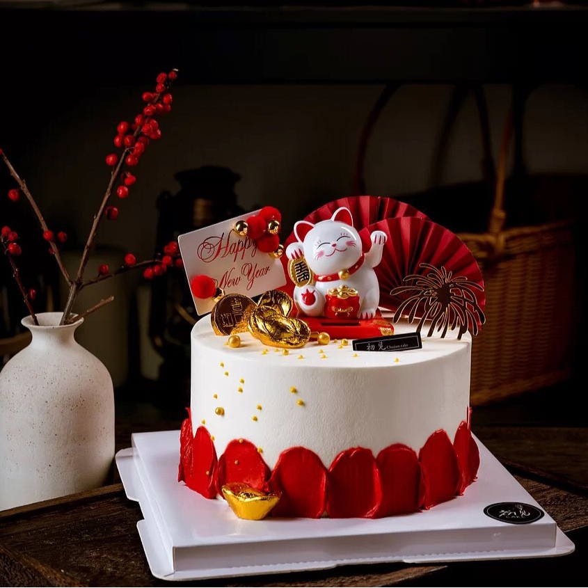 Đồ trang trí bánh  tượng mèo thần tài