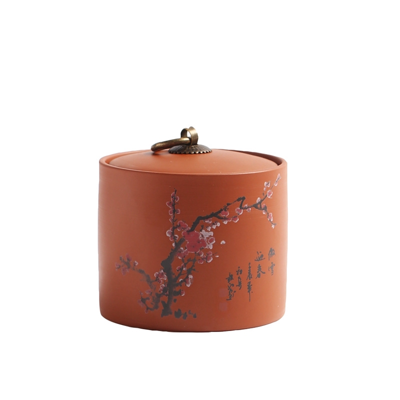 Hũ đựng trà họa tiết cây tre bằng sứ loại nhỏ | BigBuy360 - bigbuy360.vn
