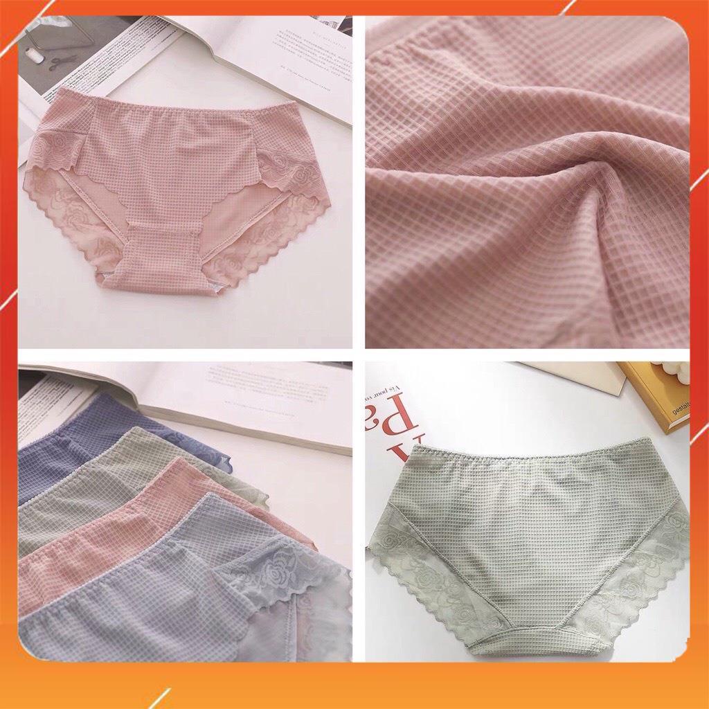Quần lót nữ su cao cấp nhẹ tênh thoáng mát kháng khuẩn viền ren hoa Q2255