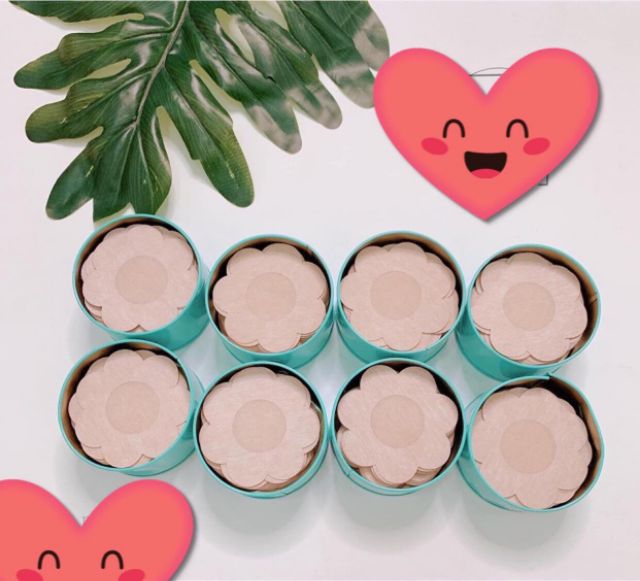 60 Miếng dán ngực - Miếng dán ti giấy hình hoa mai hộp thiếc xanh | BigBuy360 - bigbuy360.vn