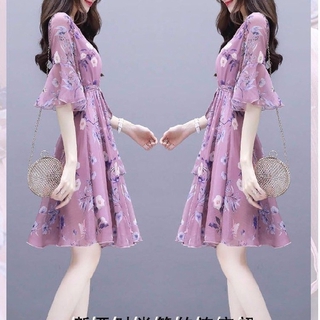 Đầm Nữ Dài Tay Cổ Tròn Eo Thắt Thời Trang Hàn