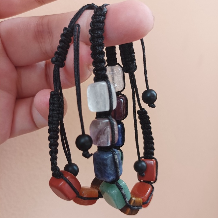 Vòng tay 7 viên đá cân bằng Luân Xa Chakra - 7 Chakras balancing bracelet