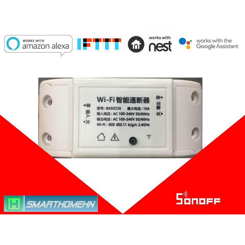 Công tắc Wifi Sonoff Basic (Nội địa - Tiếng Trung) mới 100% chất lượng như bản Tiếng Anh