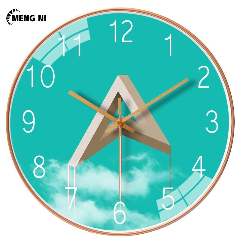 Đồng hồ treo tường tròn MENGNI 8 inch 20cm họa tiết phong cách
