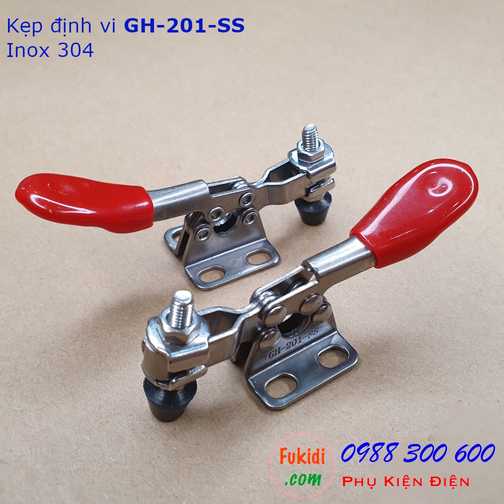 Kẹp định vị GH-201-SS inox 304, lực giữ 27kg, chiều dài 80mm - GH201SS