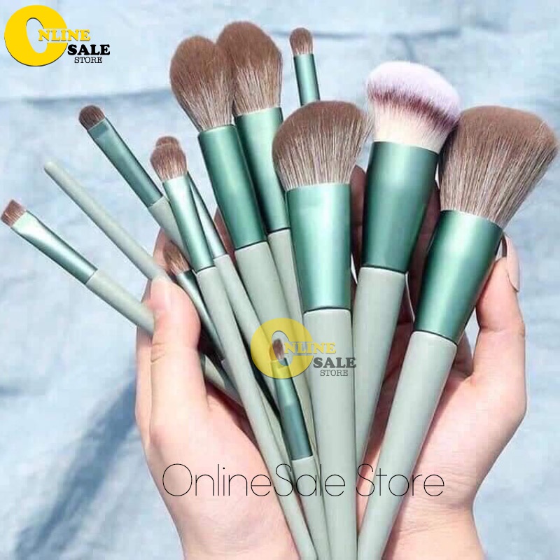 Bộ cọ trang điểm 13 cây- Dụng cụ trang điểm makeup siêu mềm mịn- Tặng kèm túi nhung