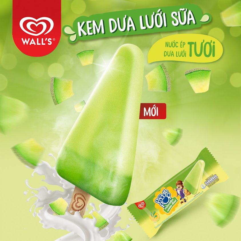 Kem que WALL's Paddle Pop dưa lưới