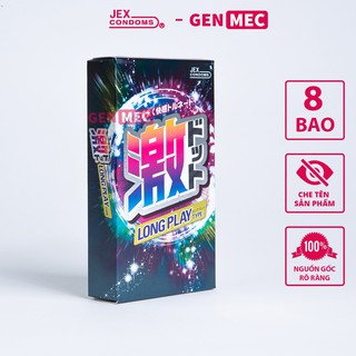 Bao cao su Gân Gai Xoắn Ốc Jex Long Play Type Nhiều GeL Bôi Trơn - Siêu Khoái Cảm - BCS Jex hộp 8 bao - Genmec