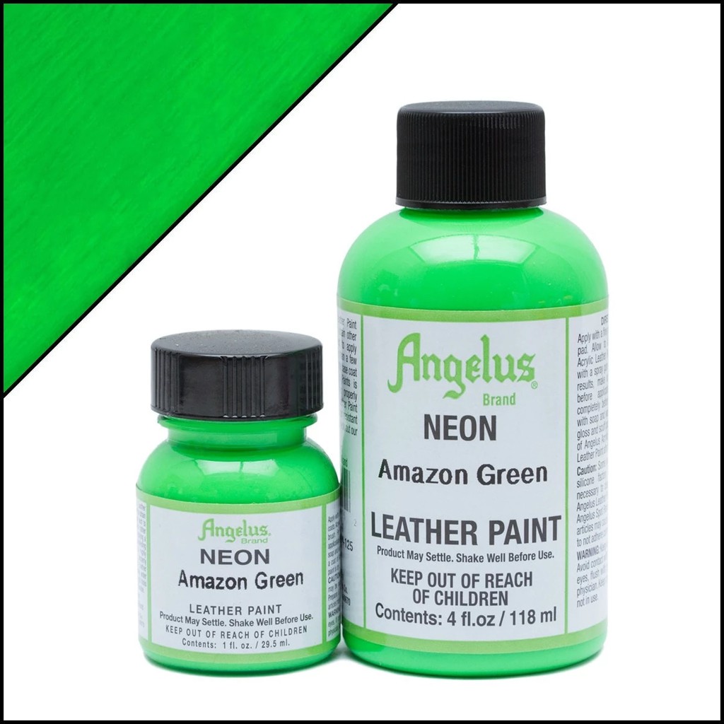 Màu Angelus Acrylic Leather Paint vẽ trên chất liệu da, vải - Màu Neon Amazon Green