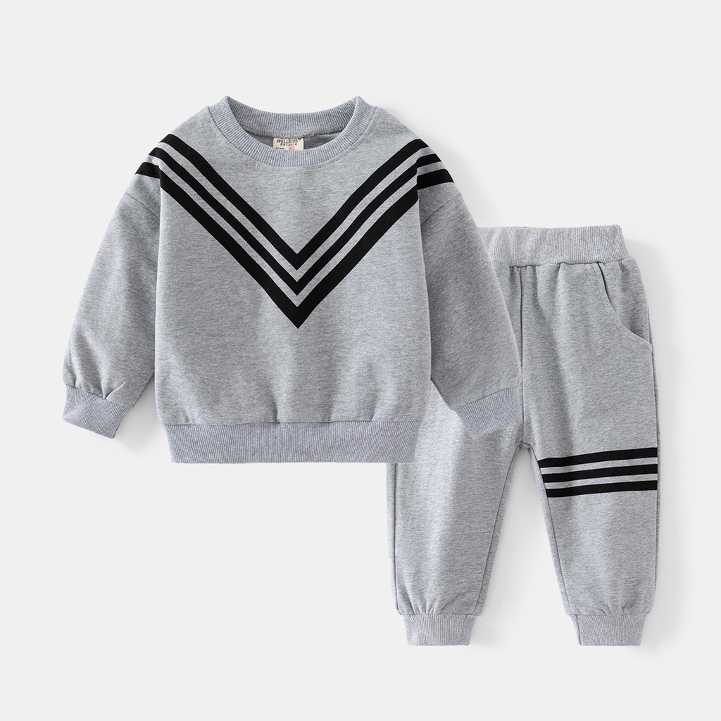 Bộ nỉ bé trai WELLKIDS bộ dài tay cho bé chất nỉ da cá ngộ nghĩnh hàng xuất Âu Mỹ 2023