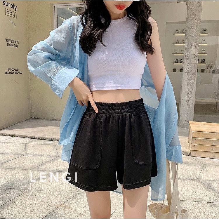 Quần đùi nữ ống rộng da cá chất cotton 95% cao cấp - LK003 | BigBuy360 - bigbuy360.vn