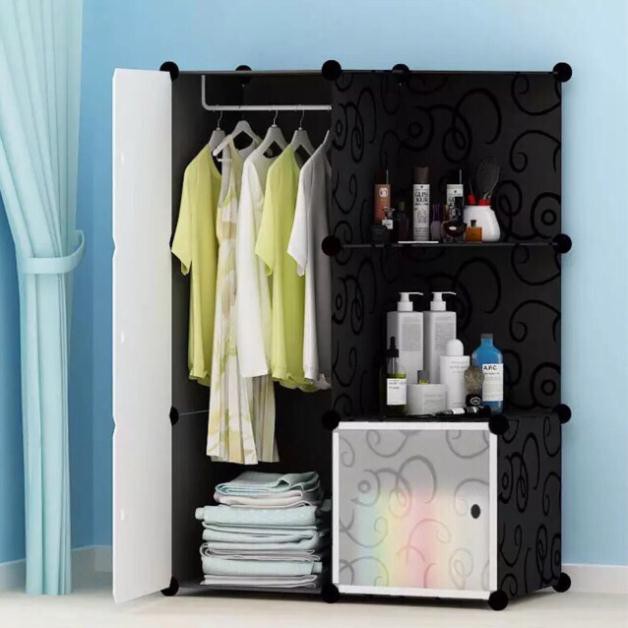 FREESHIP 99K TOÀN QUỐC_Tủ nhựa ghép 4 ô và 2 kệ góc để đồ đa năng sâu 47cm. Tặng kèm 1 treo đồ. Nhắn tin chọn mẫu