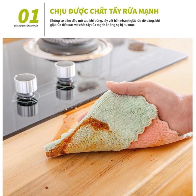 Khăn lau bếp đa năng 2 mặt siêu thấm hút cực tốt 27x16cm | BigBuy360 - bigbuy360.vn