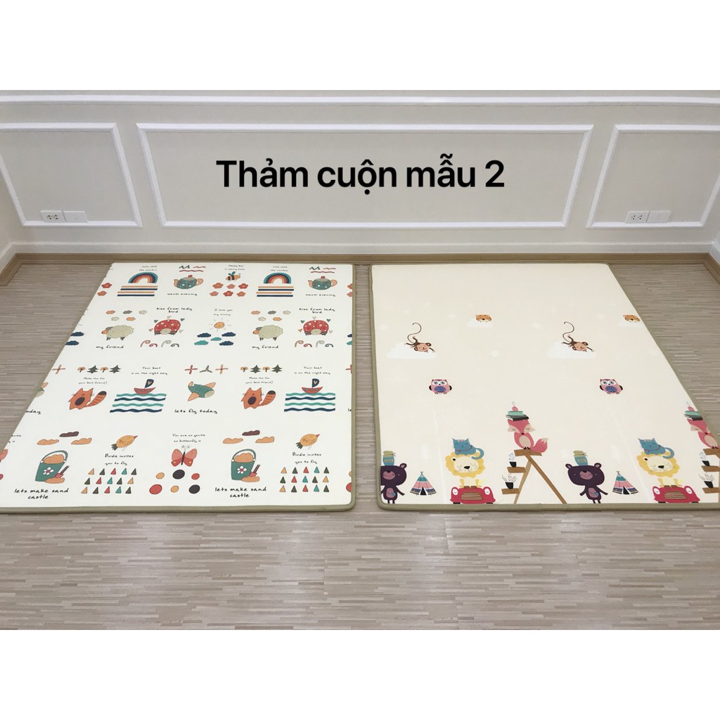 Thảm cuộn trải sàn cho bé 2 mặt, thảm XPE Umoo loại dày cao cấp an toàn cho bé