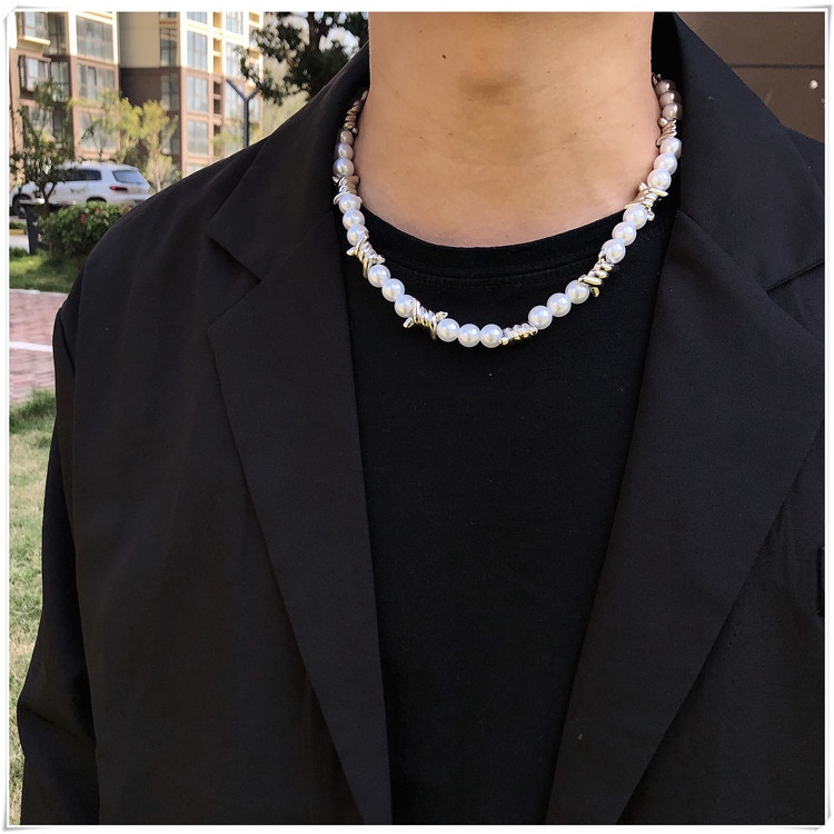 Vòng Cổ Đính Ngọc Trai Phong Cách Hiphop Thời Trang