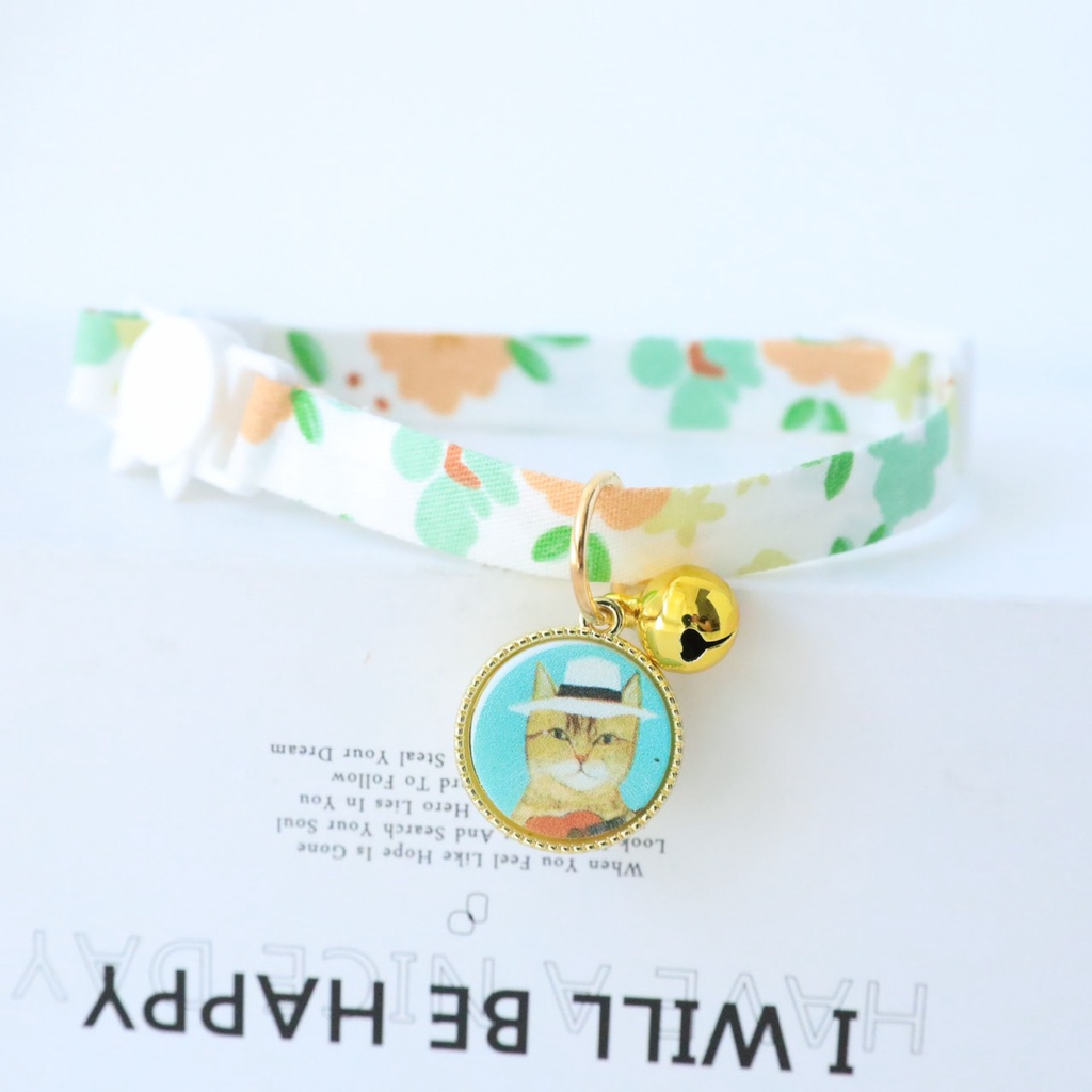 [ TẶNG CHUÔNG] vòng cổ kèm charm version nghệ thật cho chó mèo