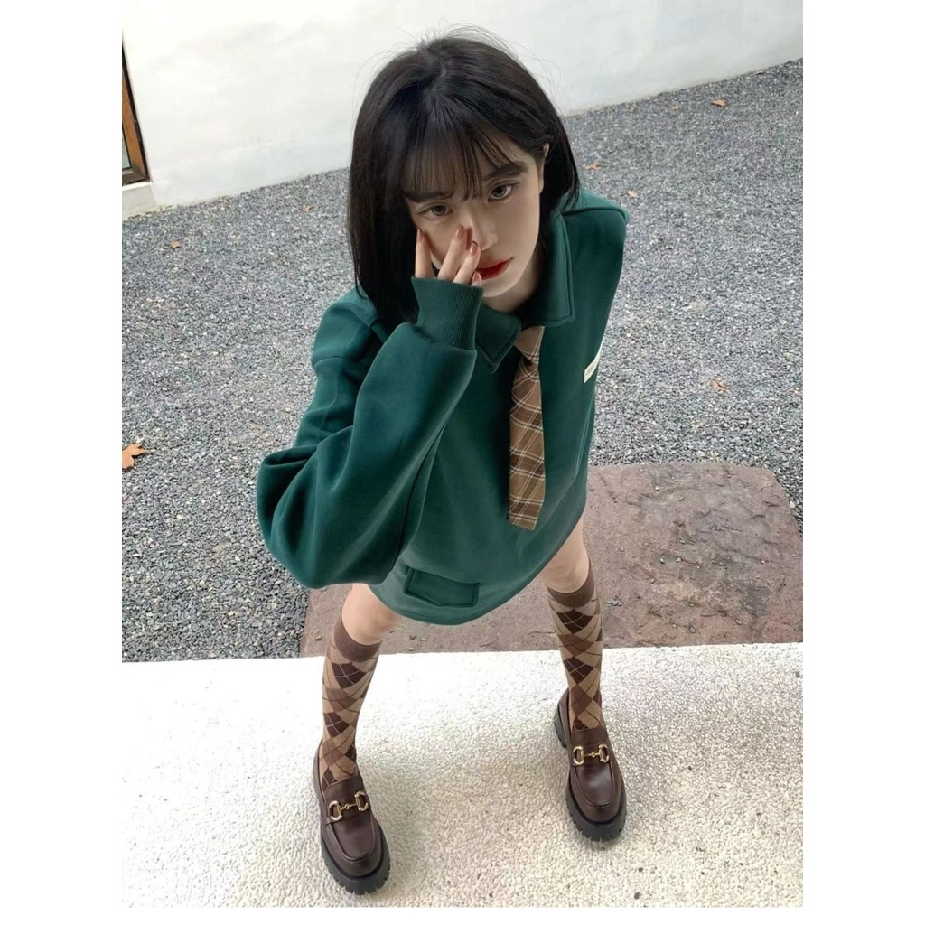 Áo Khoác Vest Dáng Rộng Chất Nhung Phong Cách Hong Kong Thời Trang Cao Cấp Cho Nữ