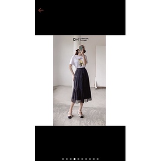 Chân váy tầng cchat size M newtag