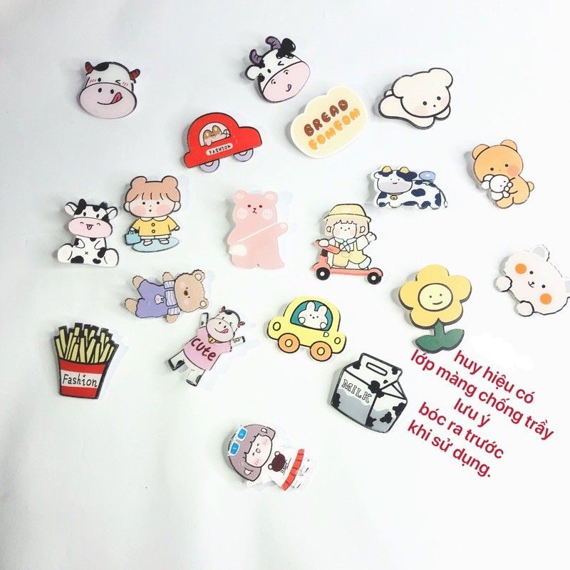 Huy hiệu cài áo, pin cài balo, túi xách dễ thương