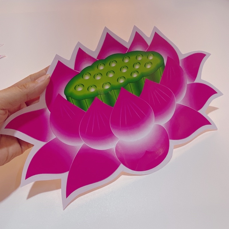 Decal tem dán in bóng size lớn hình đài sen, hoa sen, chữ Phật cao cấp dán xe máy, ô tô, chống thấm nước, chống bay màu