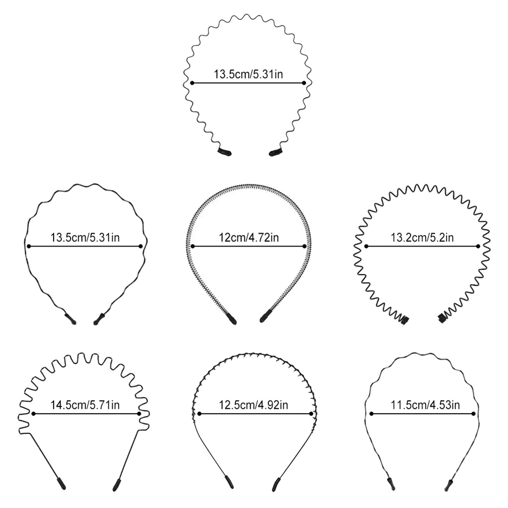 Set 9 Cái Bờm/Cài Tóc Kim Loại Đơn Giản Với Nhiều Kiểu Dáng Cho Cả Nam Và Nữ Phụ Kiện Tóc