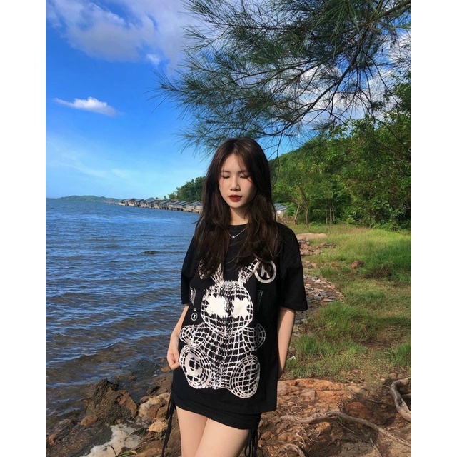 Áo Thun Tay Lỡ Unisex THỎ XX màu ĐEN /Nam nữ unisex/ JAYSTOREE2