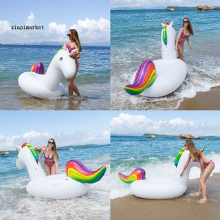 XP_Inflatable Rainbow Unicorn Water Float Ride-on Swimming Pool Lounger Beach Raft