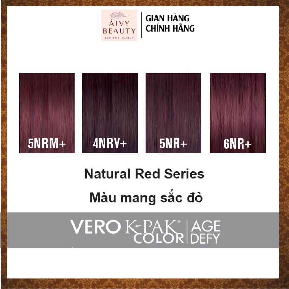 Natural Red Series NR/NRV - Màu nhuộm phủ bạc thời trang JOICO Vero K-Pak Color Age Defy (Tông màu tự nhiên ánh đỏ)